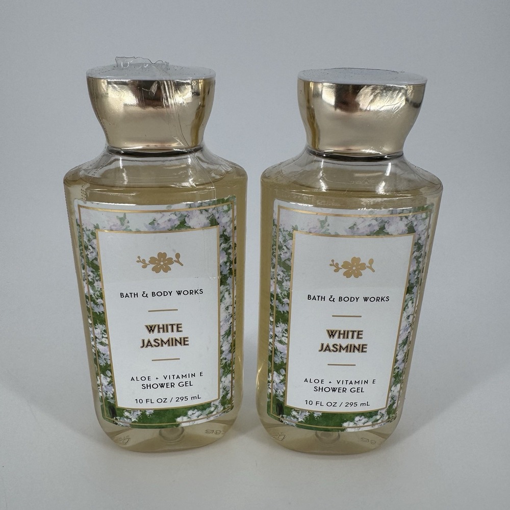 2 Pack Bath & Body Works Aloe + Vitamin E Shower Gel 10 fl oz/295m White Jasmine